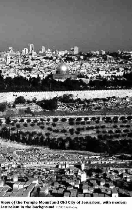 View of the Temple Mount and old City of Jerusalem